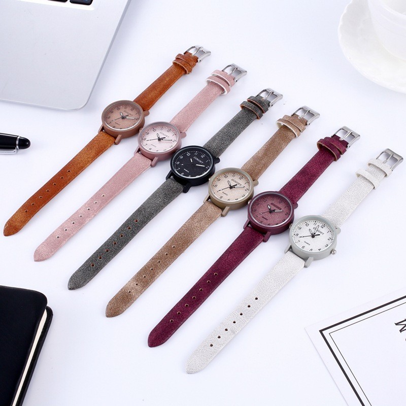 Gogoey Jam tangan wanita Quartz Kulit Analog Jam tangan ORI