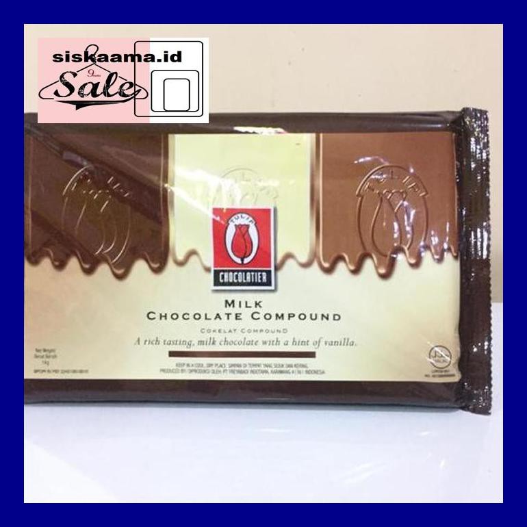 

A40D0Yh Tulip Milk Chocolate Compound / Cokelat Batang Tulip Milk 1 Kg D50Tr40V