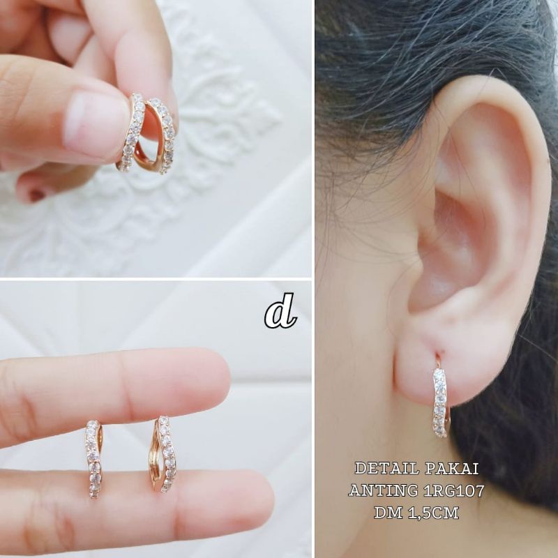 Anting Klip Titanium Permata Anti Karat Anting Titanium Terlaris Xupblink Jewelry