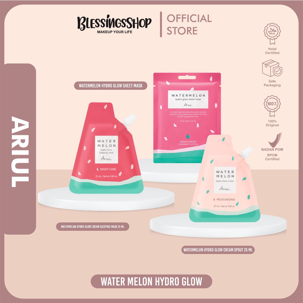 Ariul Watermelon Hydro Glow Cream Moizturizing Spout | Ariul Watermelon Hydro Glow Sleeping Mask Spo
