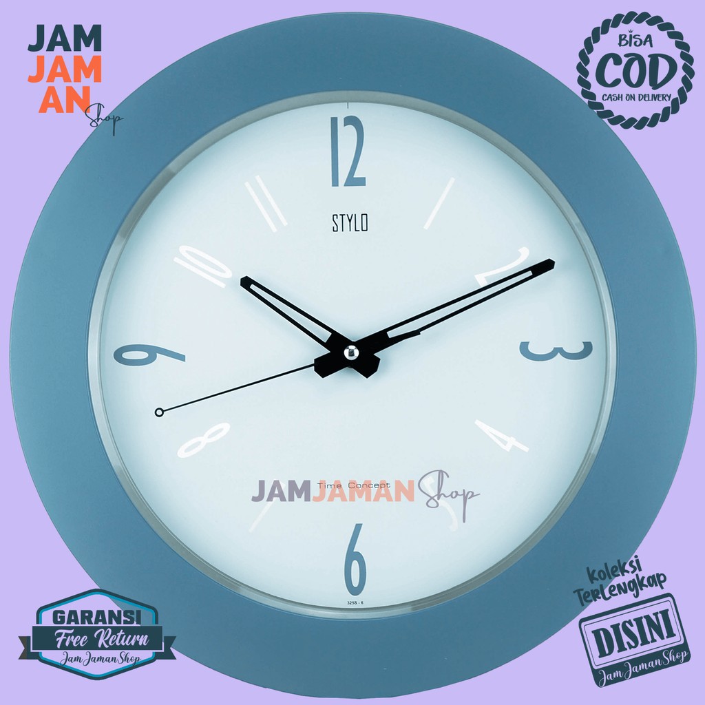 Jam Dinding Quartz Dekorasi Rumah Minimalis Stylo 3252T-6 Unik  Keren