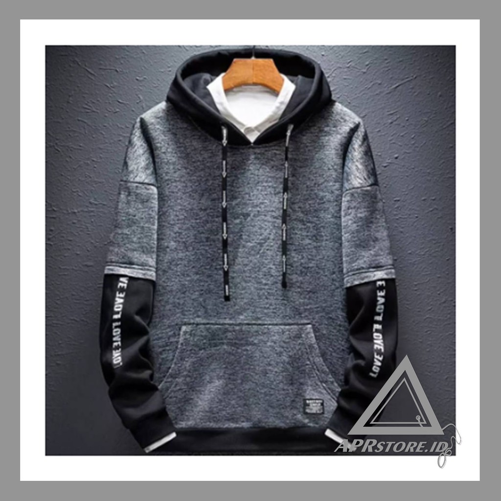 APRSTORE SWEATER MURAH UNISEX PRIA WANITA DISTRO HOODIE HADIAH KADO LOVE RAIN