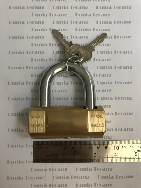 Gembok VIRO Balok 80mm Asli 105 / Kunci Gantung Bulat Kuningan 80 mm / Brass Rectangle Padlock Italy