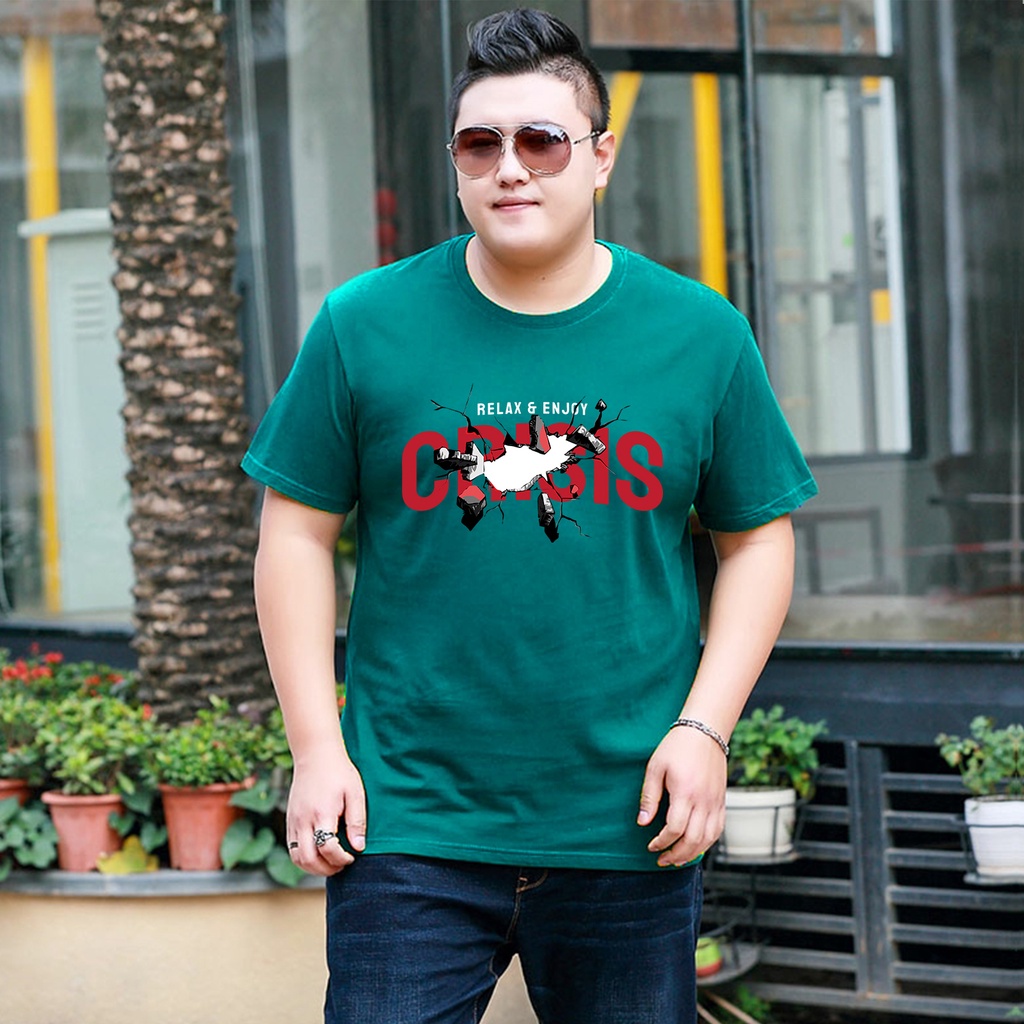 Baju Kaos Pria Jumbo Crisis Tshirt Bigsize XL XXL Distro DTF