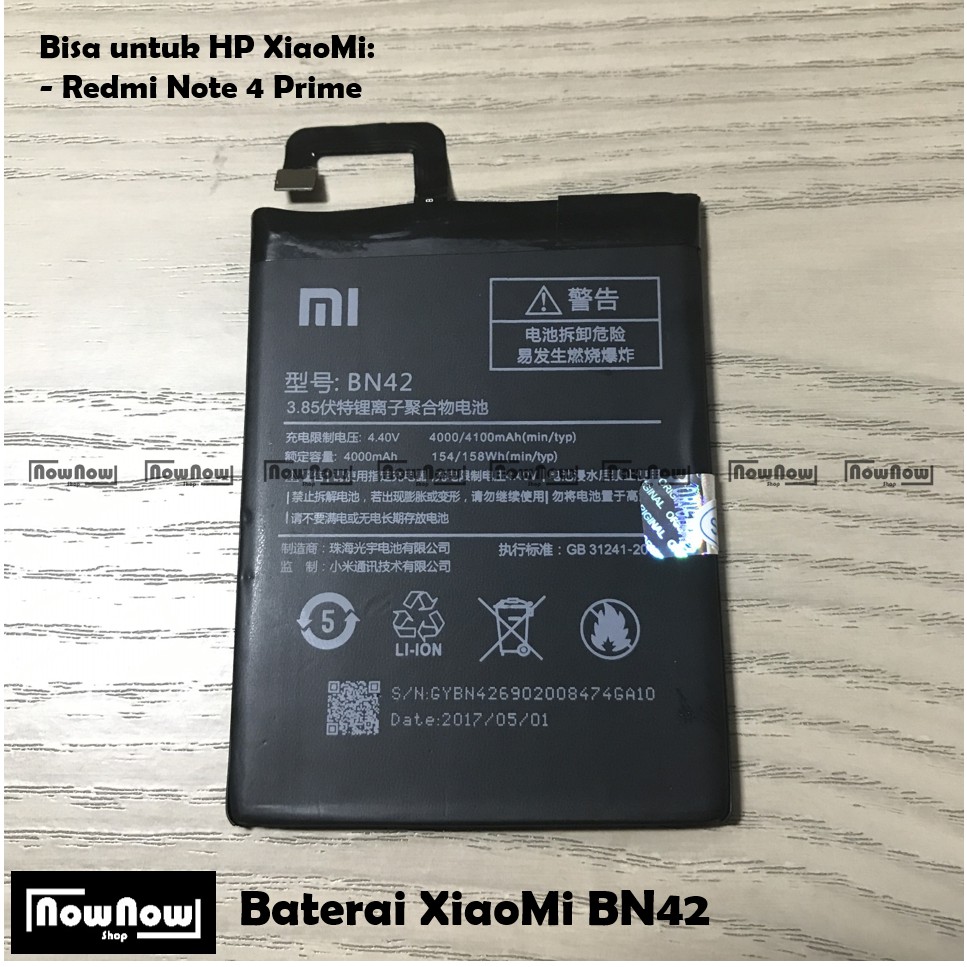 Baterai XiaoMi Redmi 4 Prime BN42 Original Batre Batrai Battery HP