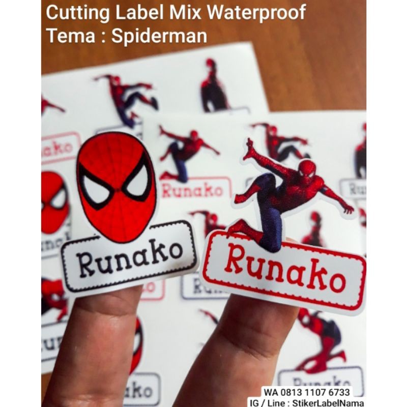 

SPIDERMAN CUTTING LABEL MIX WATERPROOF / CUTTING STIKER / STIKER LABEL NAMA / LABEL NAMA WATERPROOF