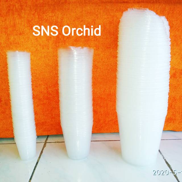 Pot flexibel besar anggrek dewasa 100 pcs fleksibel plastik bening transparan softpot