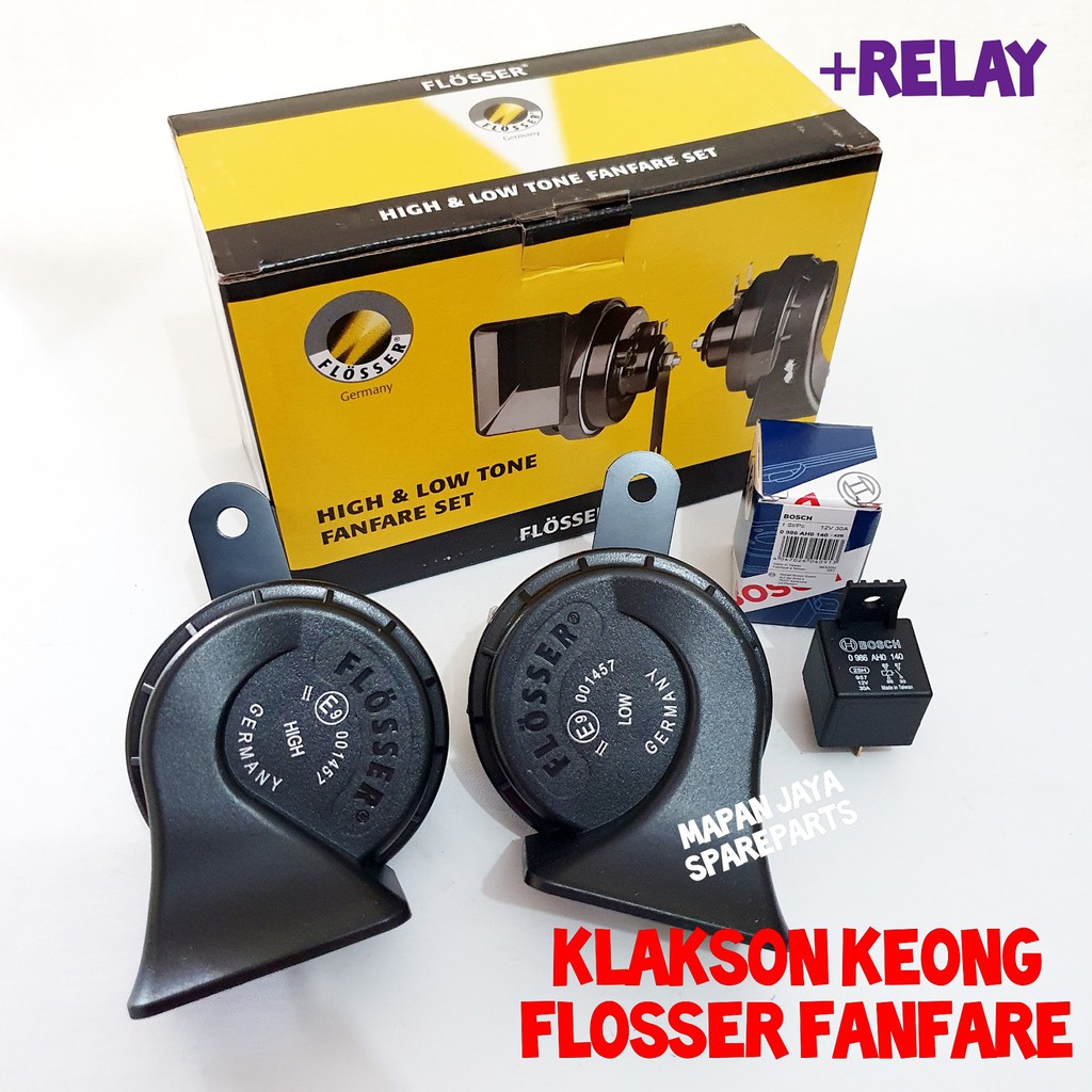 KLAKSON BEL KEONG FANFARE FLOSSER SUARA MOBIL EROPA PLUS RELAY BOSCH