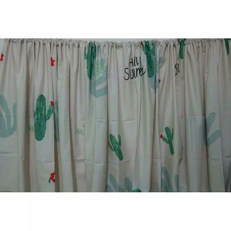 Gorden bawah kompor / Gorden Kolong Dapur motif Cactus White