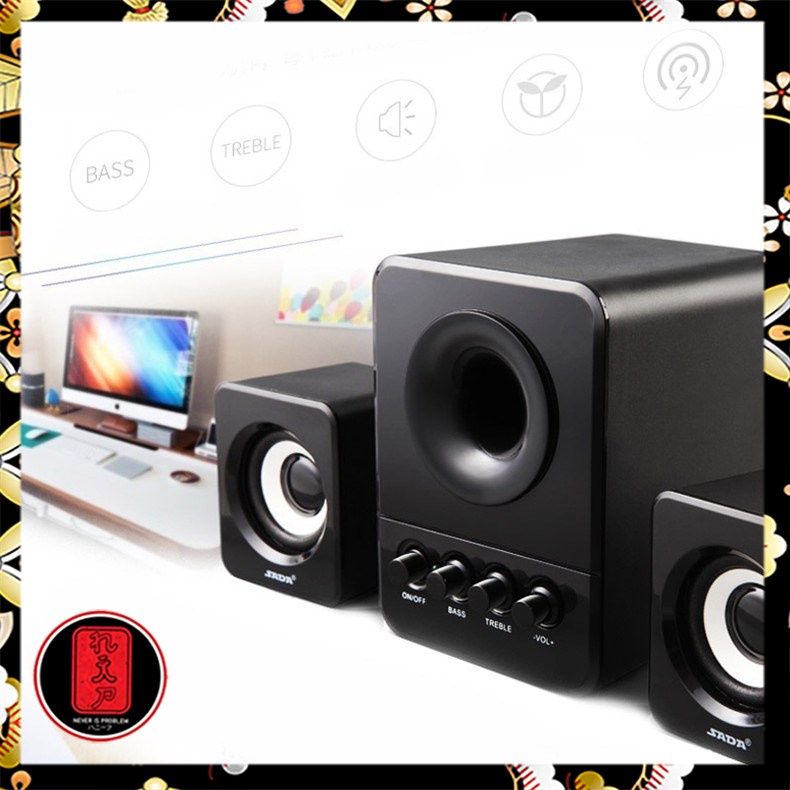 Speaker Stereo 2.1 with Subwoofer &amp; USB Power - Black