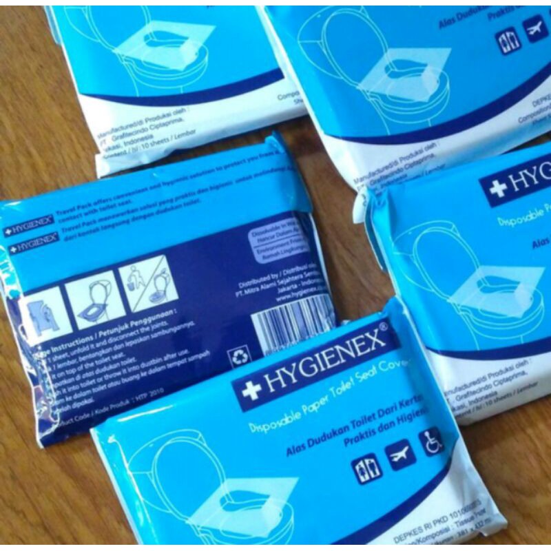 HYGIENEX - Kertas Alas Dudukan Kloset Toilet Paper Cover Closet HYGIENEX Travel 1 pak (10 lembar)