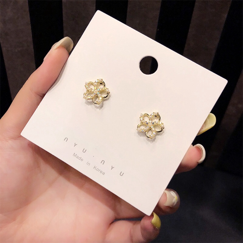 Anting Bunga Mutiara Kecil Mini Untuk Wanita Aksesoris fashion Korea