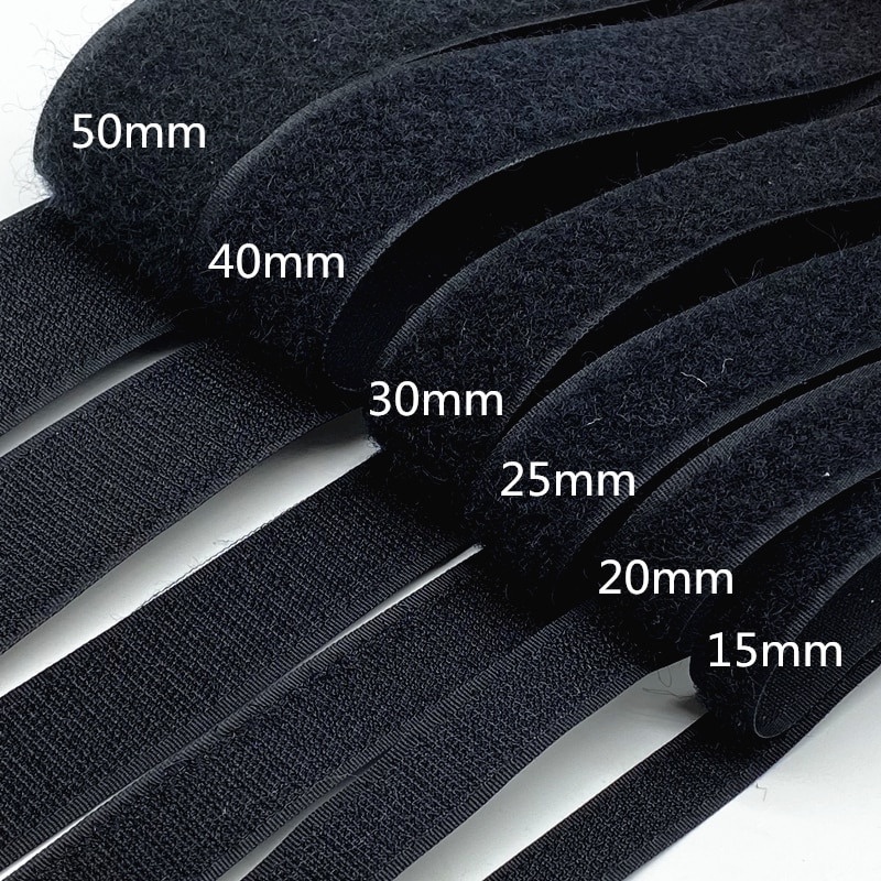 Velcro Hook and Loop Magic Nylon Sewing Tape 25mm 3 Meter - RI210 - Black