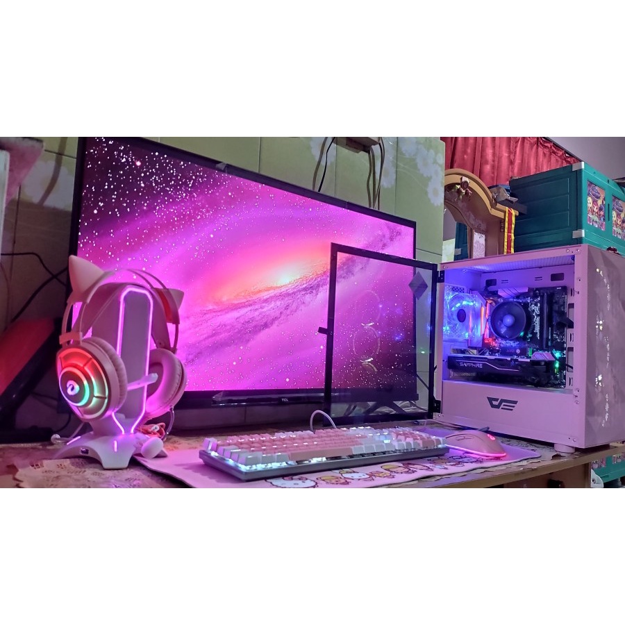 PC GAMING FULLSET PINK YOUTUBER CEWEK