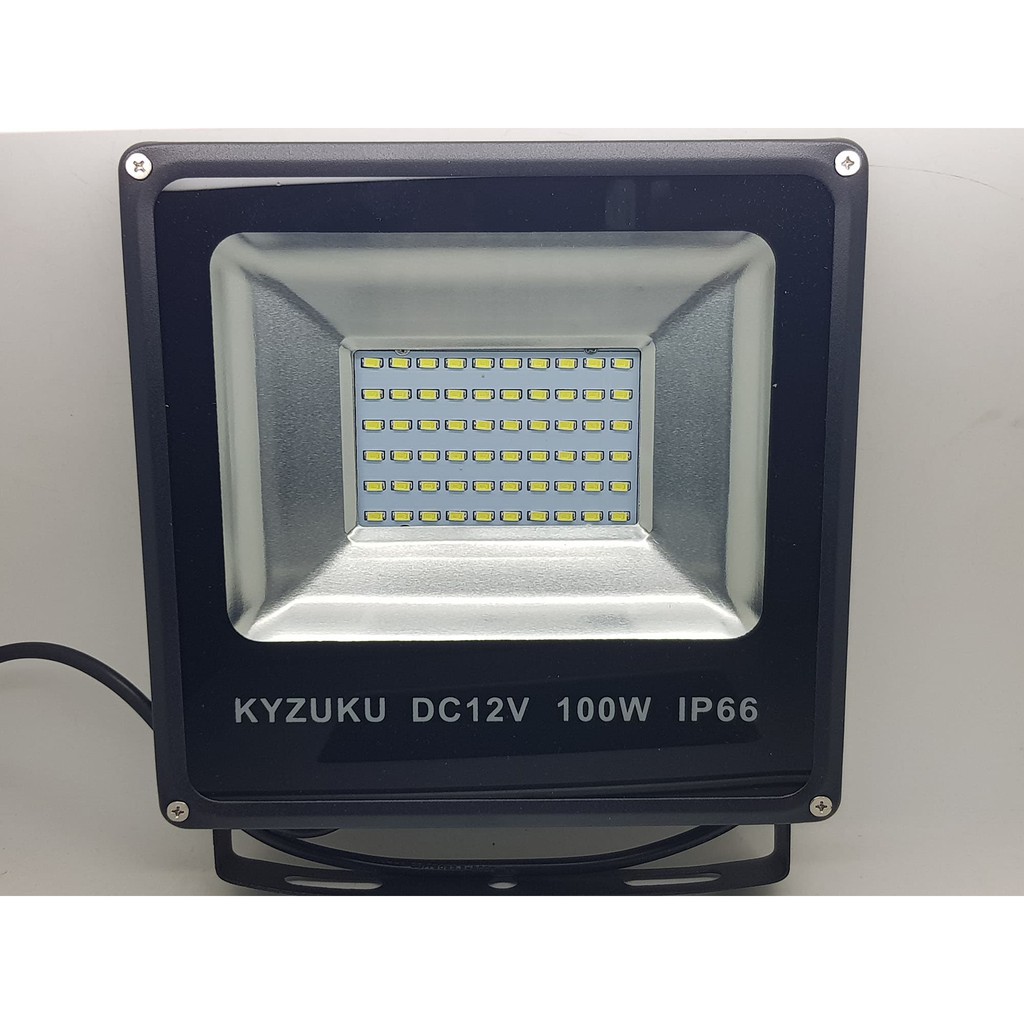 KYZUKU 12V DC 100 Watt 60 LED SMD Floodled IP66 Tipis Lampu 12 Volt Lampu Sorot LED 12 Volt