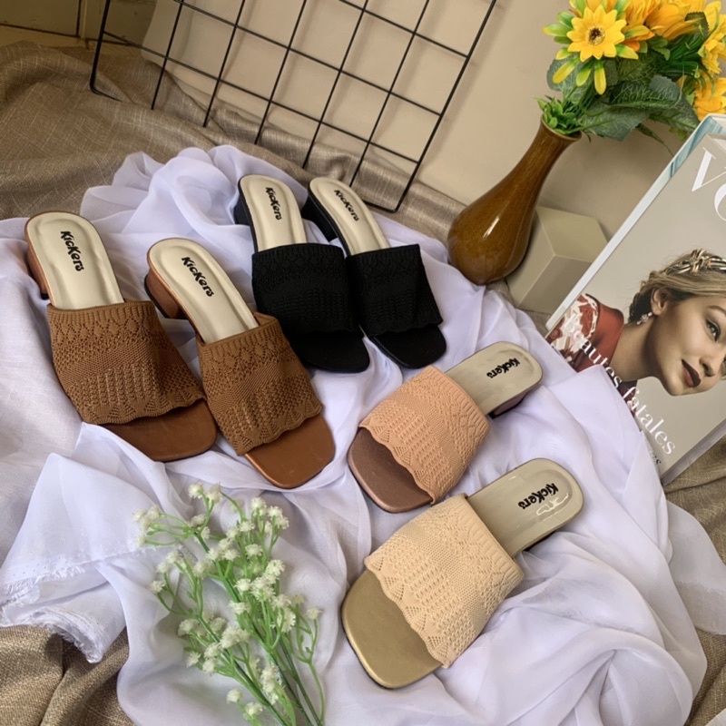 SANDAL SLOP RAJUT CEWEK HAK TAHU 3CM TERBARU TERMURAH MODERN KOREA SLOP RAJUT RICIS SANDAL HAK TAHU WANITA RAJUT IMPORT SENDAL HEELS HILS HIL WANITA CEWEK PEREMPUAN MURAH TERBARU KEKINIAN ORIGINAL