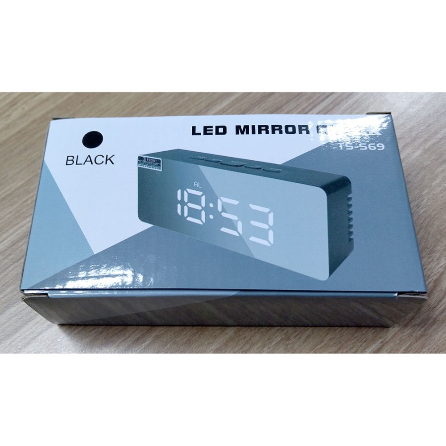 Jam Weker Mirror Alarm Digital + Temperature - TS-S69 - Black