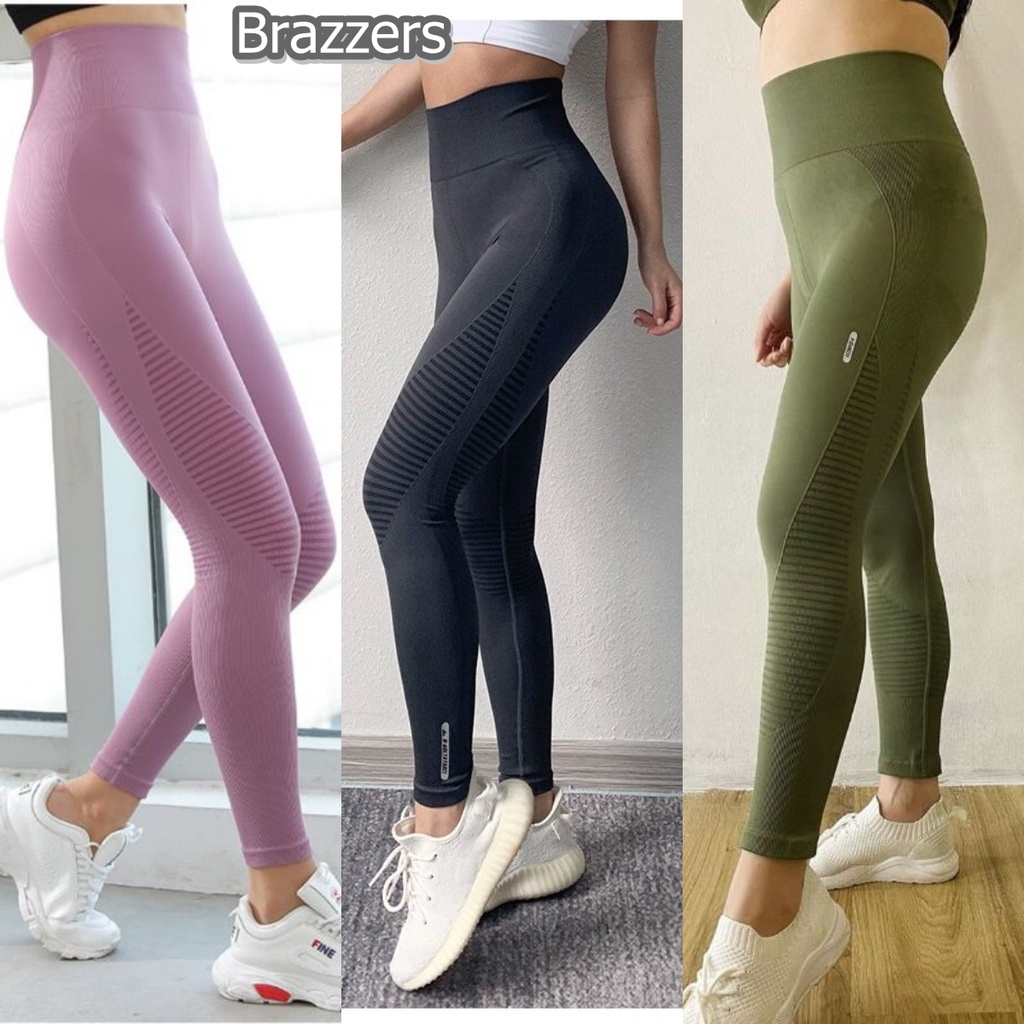 Celana Leging Lejing Senam Aerobic Zumba Yoga High Waist Sport Olahraga Gym Fitnes Fitness Highwaist