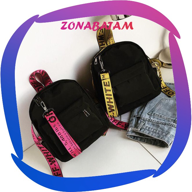 ❤️ZB❤️ W033 Tas Backpack OffWhite Import Wanita Murah Batam Ransel Mini Fashion Korea Punggung Cewek