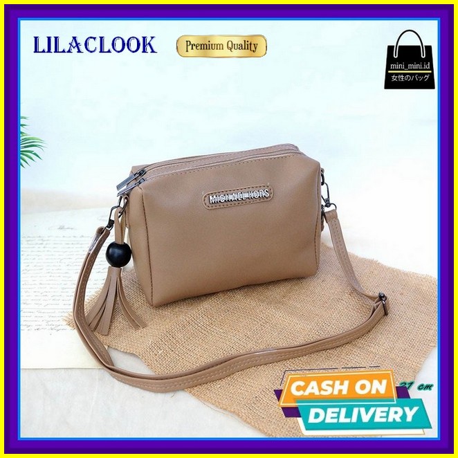 Tas Selempang Import Style Murah Wanita Batam Besar Sherena 3 Ruang - Hitam O5M7 Premium Berkualitas