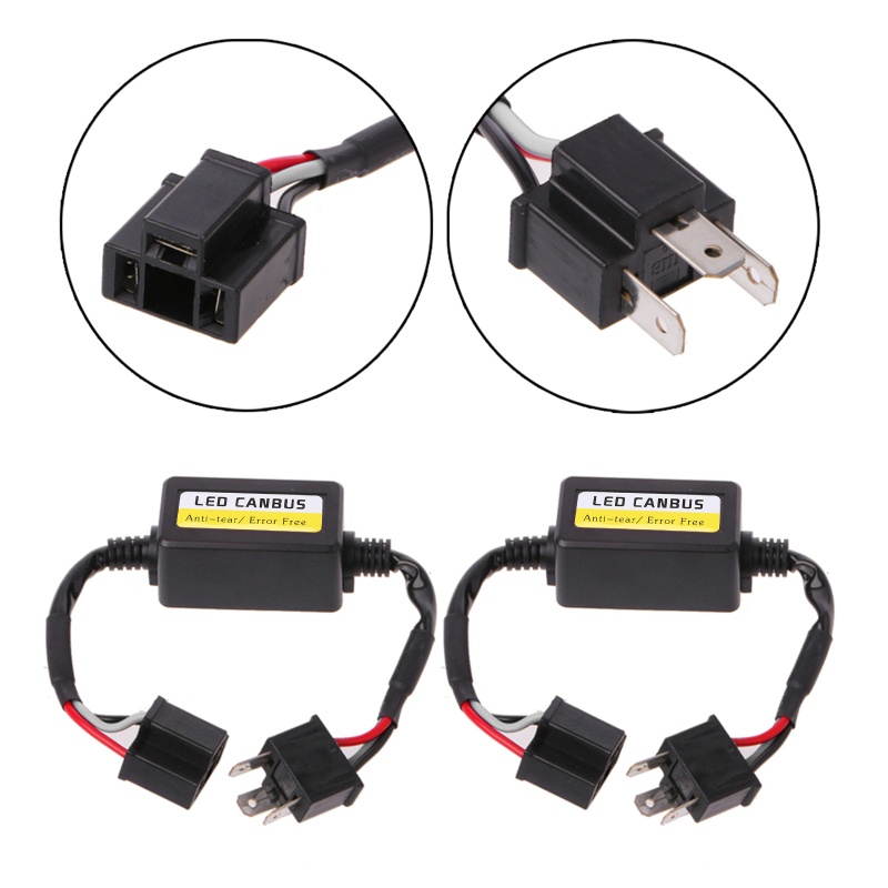 Cre 2pcs Resistor H4 LED Canbus Error Untuk Lampu Depan Mobil