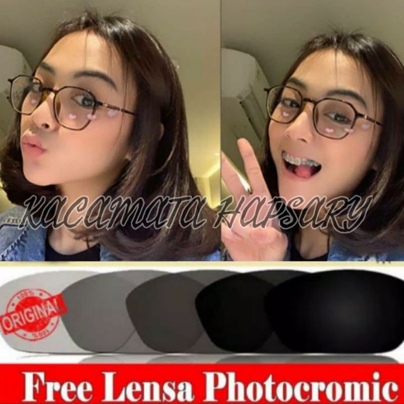 ( COD ) PAKET FRAME + LENSA PHOTOCROMIC | KACAMATA MINUS / ANTI RADIASI | KACAMATA WANITA 362