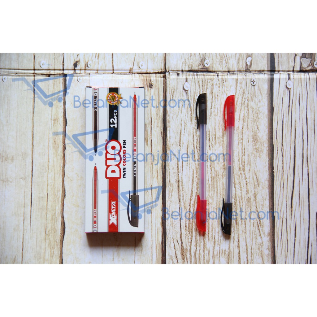 Pen X-Data Duo Dua Warna (Hitam &amp; Merah) [1 LUSIN]