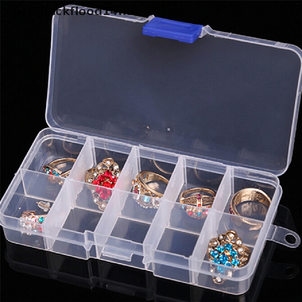 [OOID] Plastic 10 Slots Adjustable Jewelry Storage Box Case Craft Organizer Beads ID