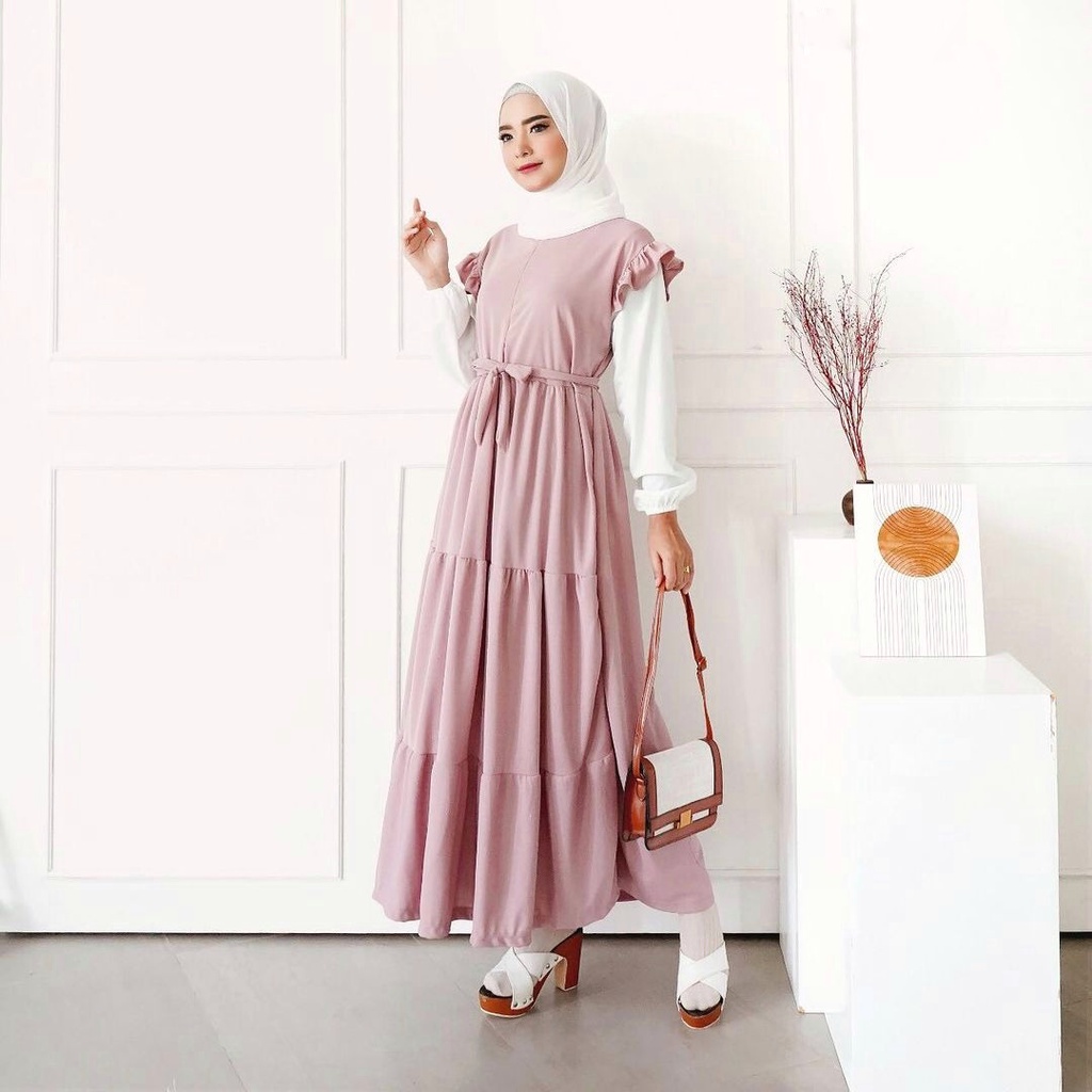 Arabella Maxi Dress / Gamis Murah / Gamis Ruffle / Gamis Lebaran / Dress Ruffle / Gamis Susun