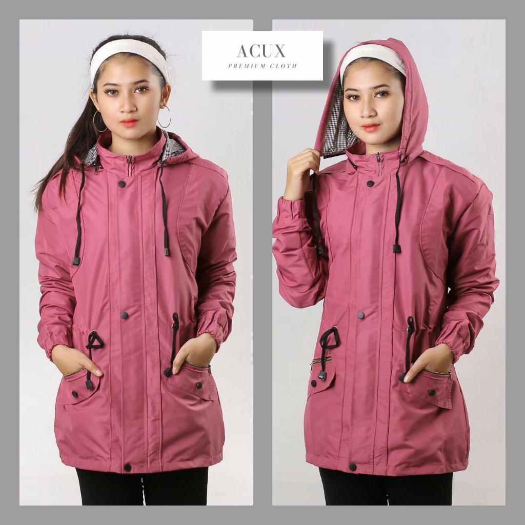 JACKET WANITA / LONG JACKET / JAKET CEWEK KEREN/ JAKET ANTI AIR / ANTI ANGIN/BAHAN IMPORT/HOODIE
