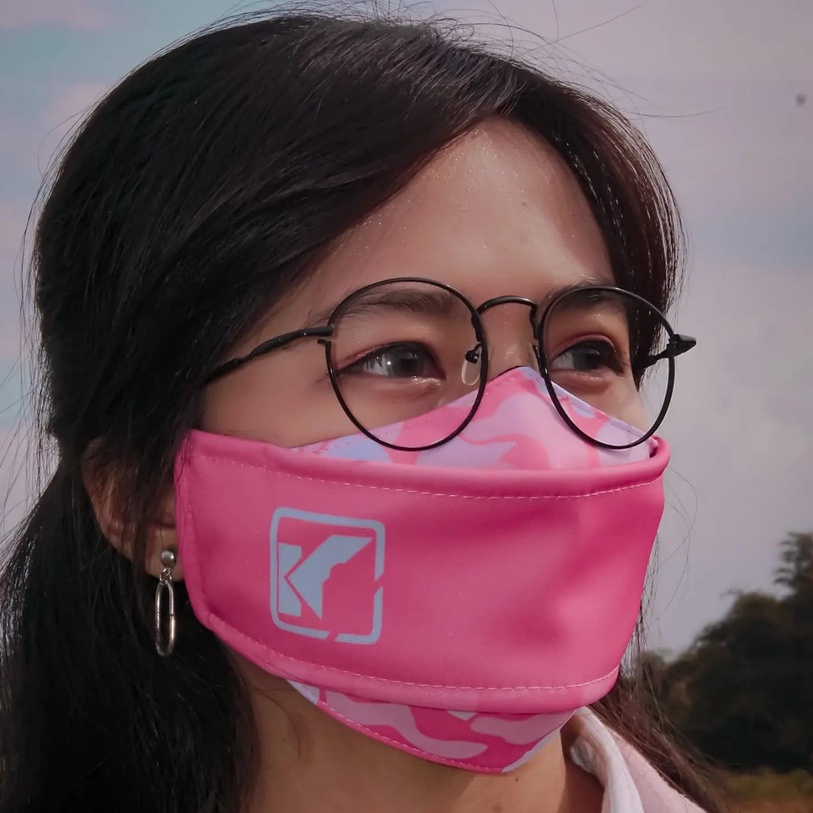 Masker Kain Hijab Motif Headloop 2 Ply Evo Keren by Camomask Camo Mask Kiral