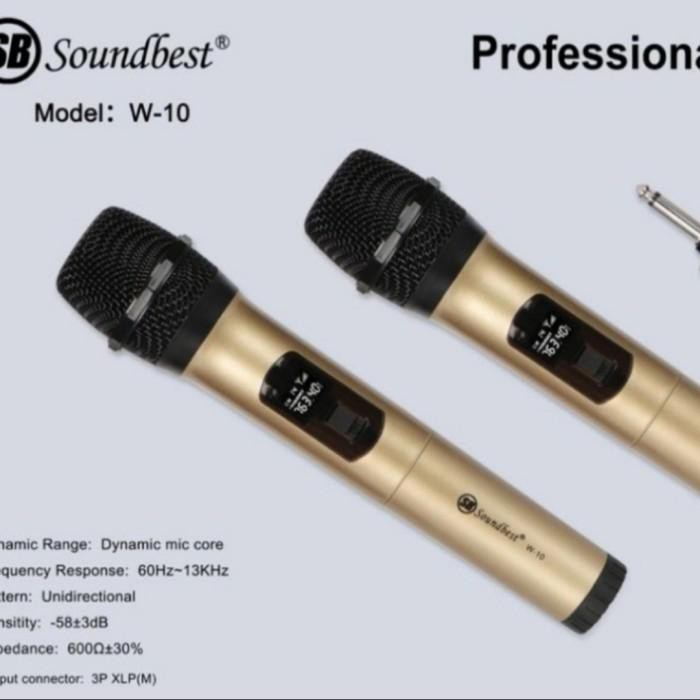 Mic Wireless Soundbest W10 Original Produk - Gold