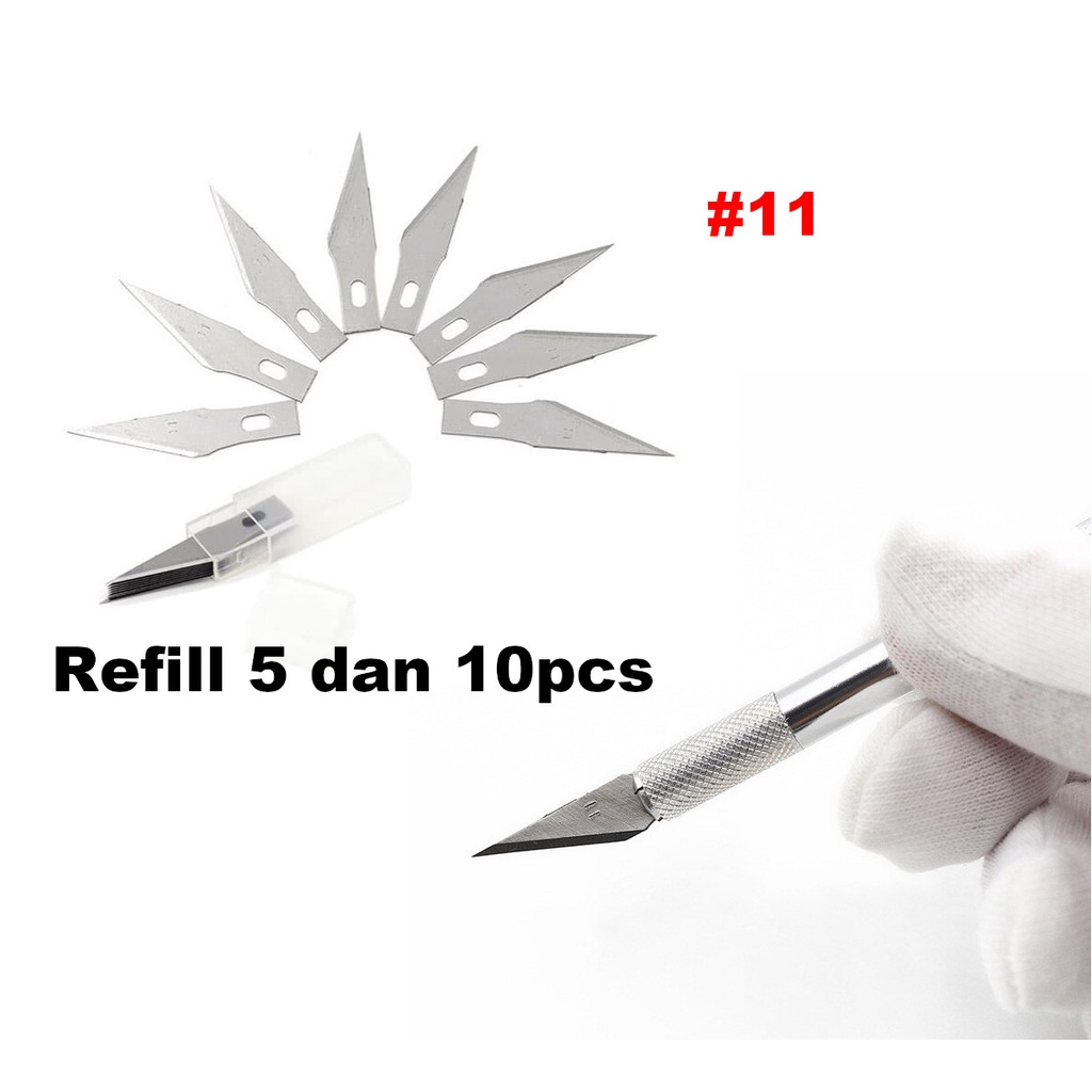 

Refill Mata Pisau Ukir Craft Knife Pen Cutter isi 10 dan 5pcs