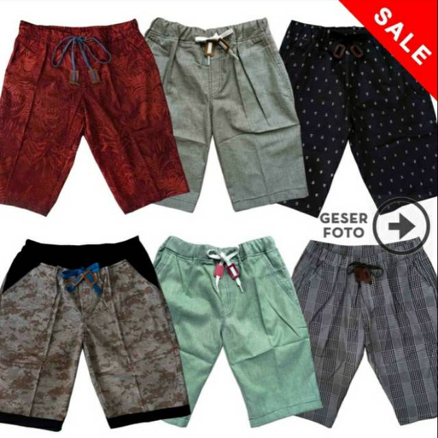 Celana Pendek Pria Celana Chino Distro Katun Motif - Banyak Model