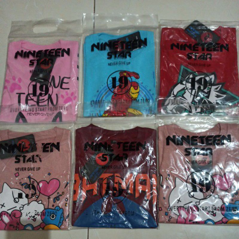 KAOS ANAK NINETEEN STAR 2-4TAHUN