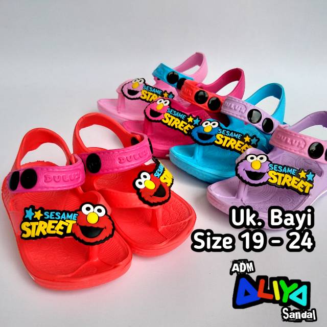  Sandal  Jepit  Bayi Sesame Street ELMO  Dulux 175E Shopee 