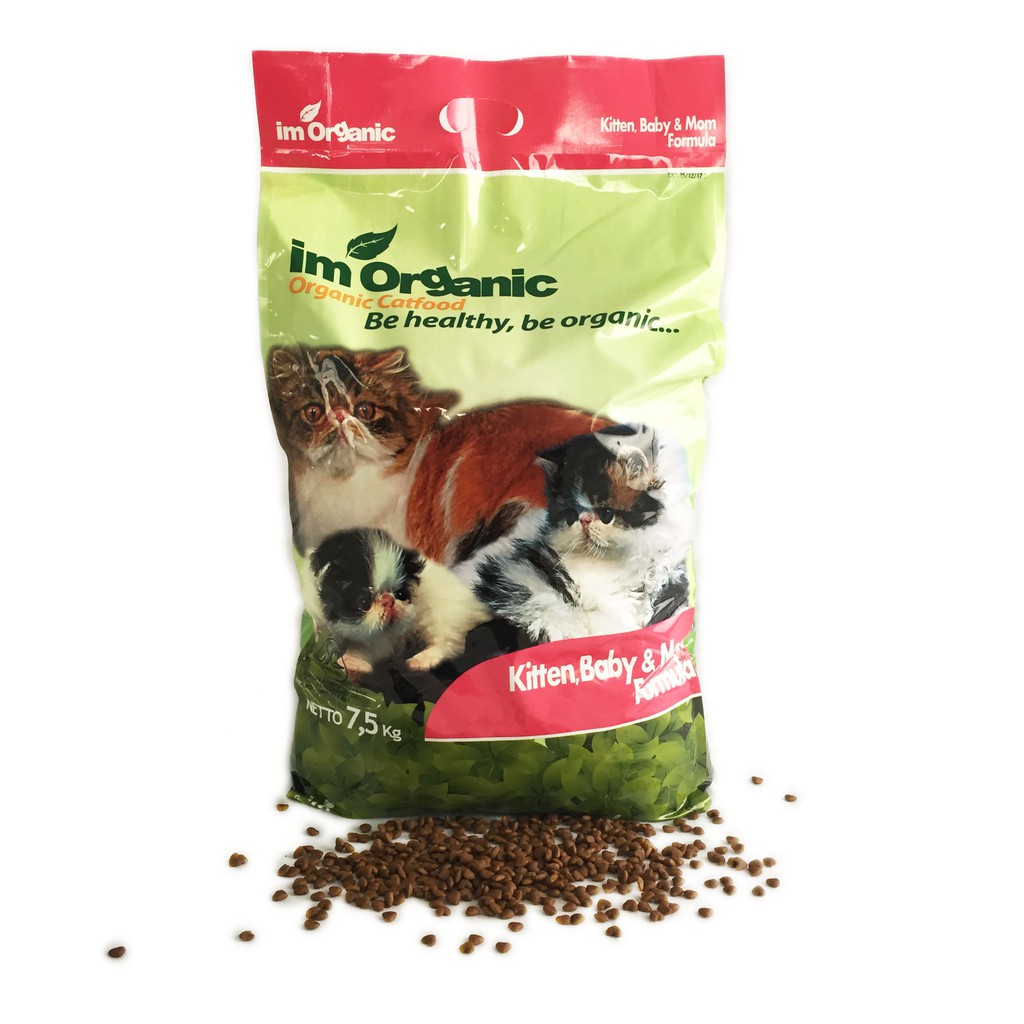 Makanan Kucing Catfood Im Organic Kbm Kitten Baby And Mom 7 5 7 5