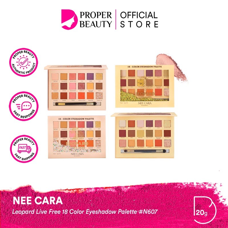 NEE CARA Leopard Live Free 18 Color Eyeshadow Palette #N607 Thailand / Cosmetic Makeup / Eye Shadow