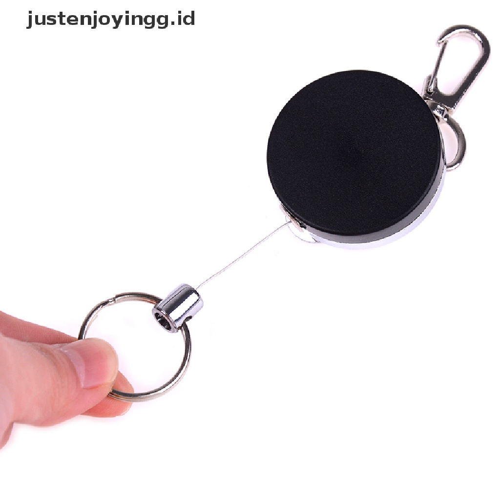 // justenjoyingg.id // Resilience steel wire rope elastic keychain sporty retractable alarm keychain  ~