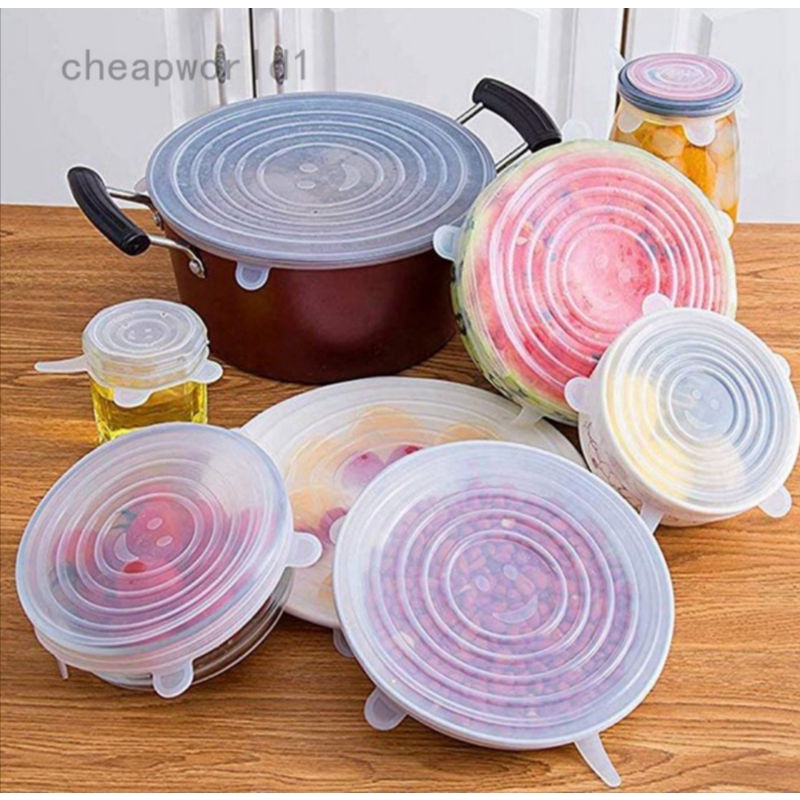 

silicon penutup makanan food cover isi 6pcs