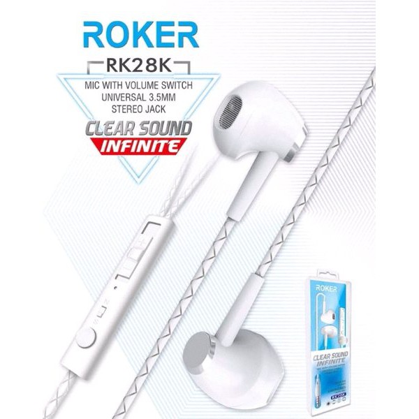 Handsfree ROKER INFINITE Clear Sound RK28K Headset Microphone Earphone Universal 3.5mm