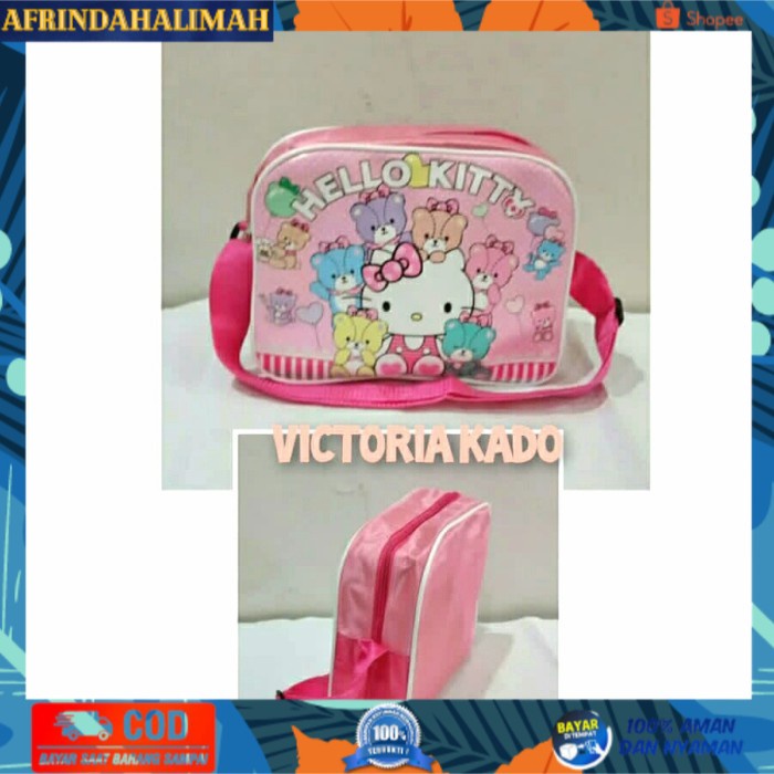 

[TERBARU] Tas Slempang Anak Kotak Perempuan Wanita Frozen Perlengkapan Sekolah - hello kitty