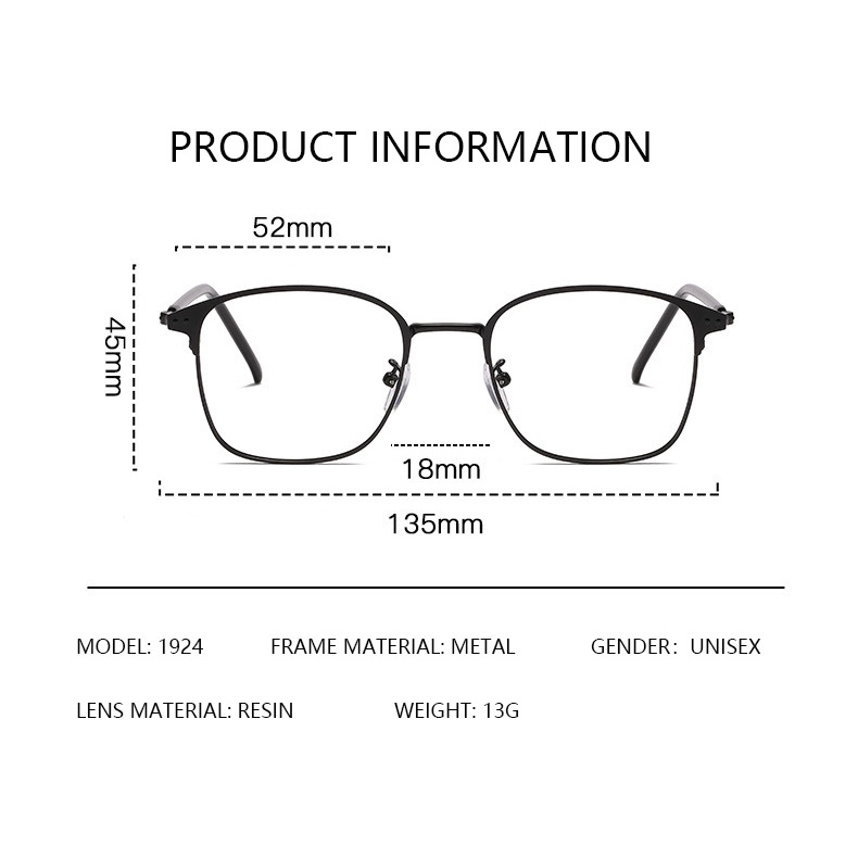 NEW KACAMATA PHOTOCROMIC 1924 WANITA PRIA TERBARU FRAME TITANIUM OPTIK FASHION VINTAGE