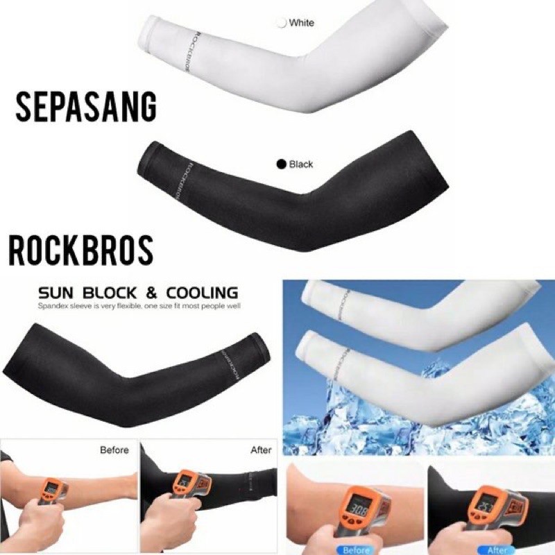 Manset Tangan Sepeda Pria Wanita ROCKBROS XT9002BK ARM SLEEVE Olahraga Outdoor Anti UV Premium