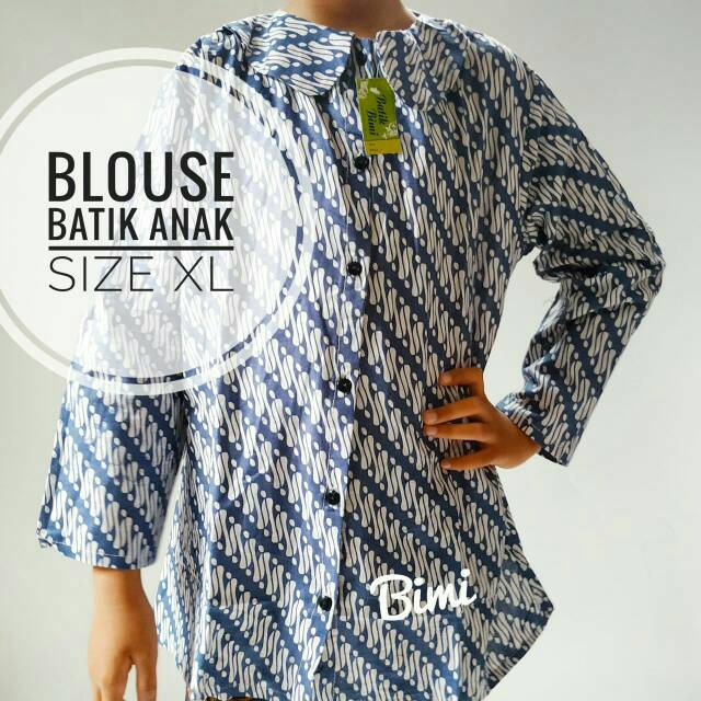 Griyabatikbimi Atasan Blouse Batik Anak Perempuan Size Xl Usia 11 12 Tahun Shopee Indonesia