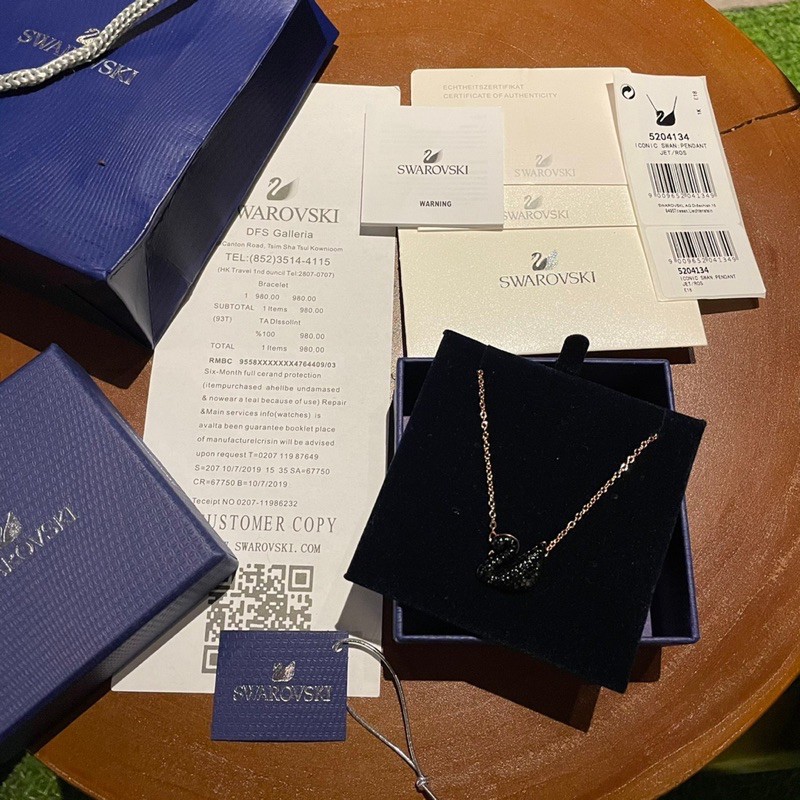 Swarovski Necklace Black Swan