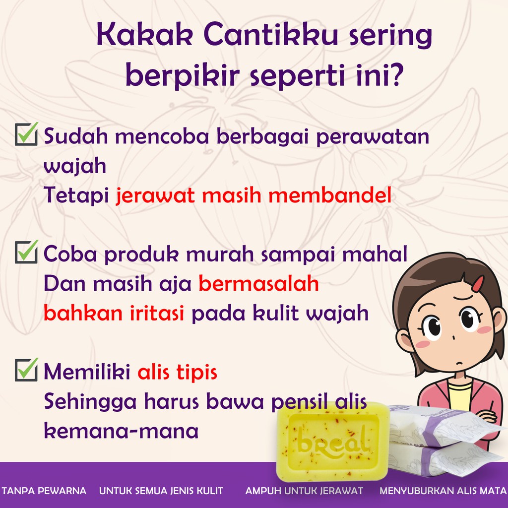 Sabun Jerawat Dan Bekas Jerawat Pria Wanita Organik Safron Soap Saffron Bopeng BREAL Sabun Safron 20