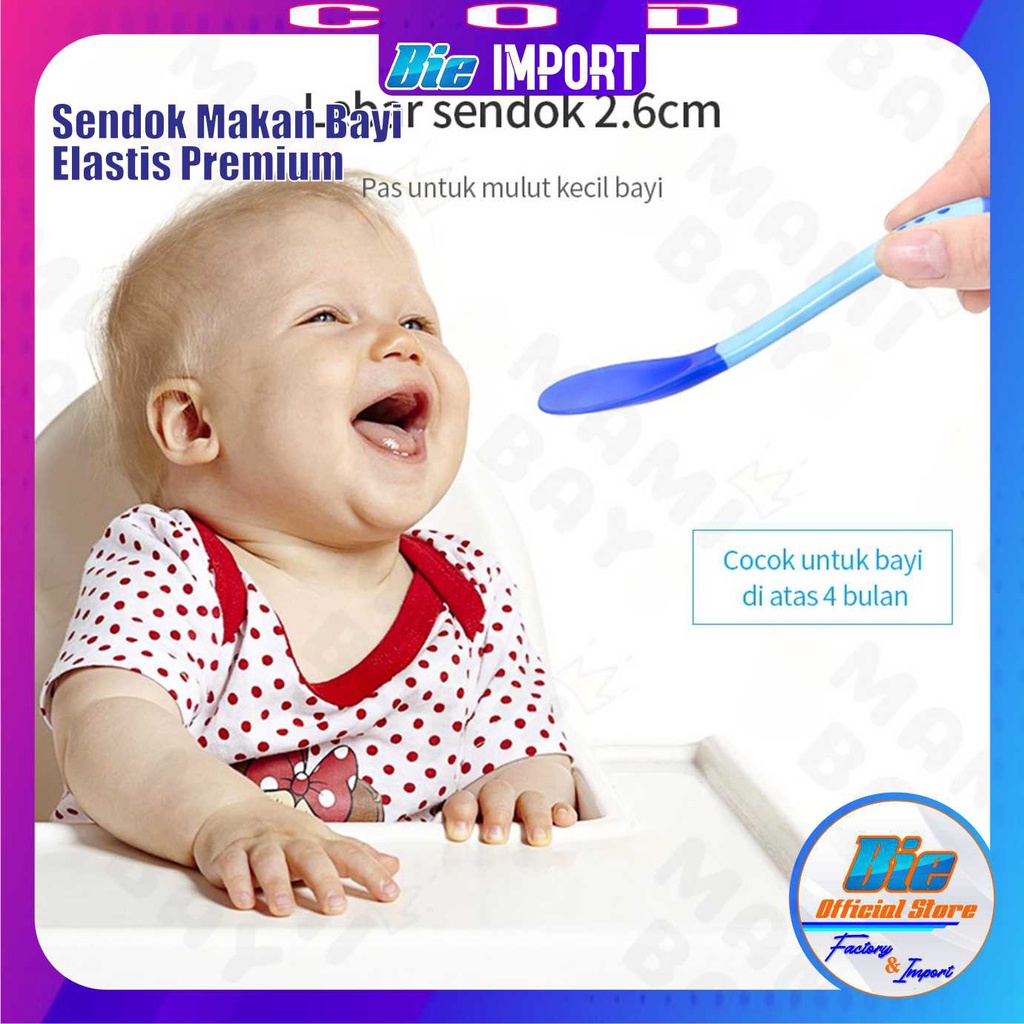 Sendok Makan Bayi Silikon + Indikator Suhu Premium Impor Best Seller