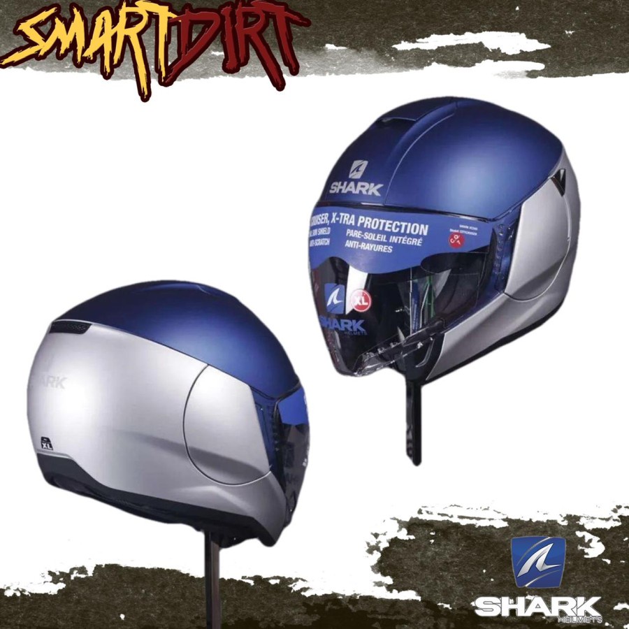 HELM MOTOR SHARK CITYCRUISER DUAL SILVER HELM HALF FACE SHARK ORIGINAL