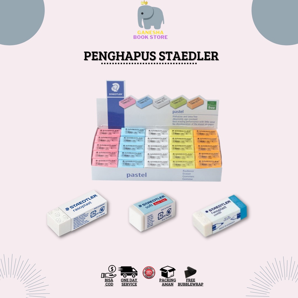 

Penghapus Staedtler Rasoplast Luna Pastel Soft Dust Free